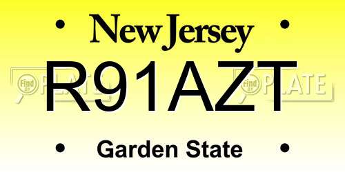 R91AZT New Jersey License Plate