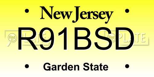 R91BSD New Jersey License Plate