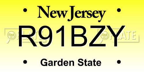 R91BZY New Jersey License Plate