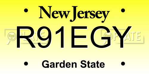 R91EGY New Jersey License Plate