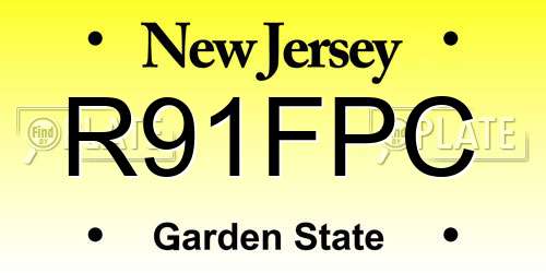 R91FPC New Jersey License Plate