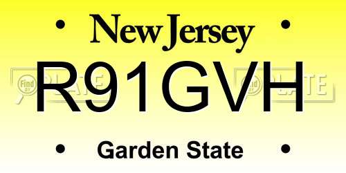 R91GVH New Jersey License Plate