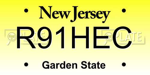 R91HEC New Jersey License Plate
