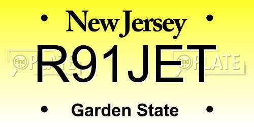 R91JET New Jersey License Plate