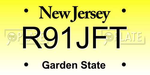R91JFT New Jersey License Plate