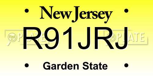 R91JRJ New Jersey License Plate