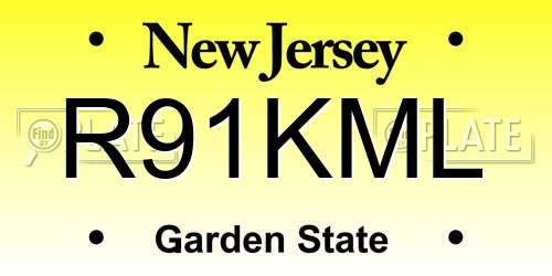 R91KML New Jersey License Plate