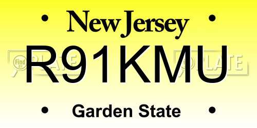 R91KMU New Jersey License Plate