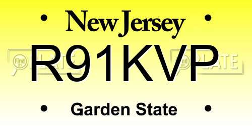 R91KVP New Jersey License Plate
