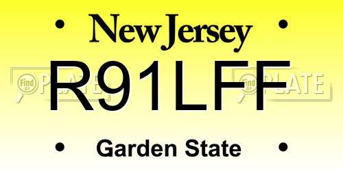 R91LFF New Jersey License Plate