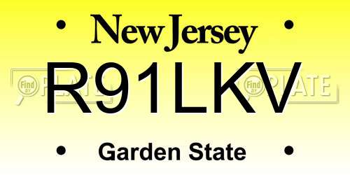 R91LKV New Jersey License Plate