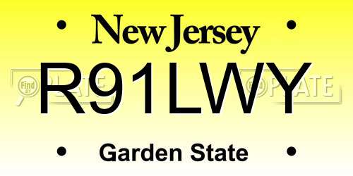 R91LWY New Jersey License Plate