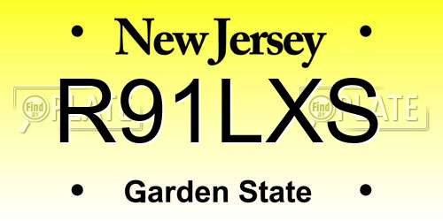 R91LXS New Jersey License Plate