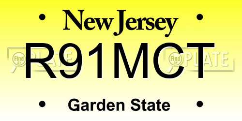R91MCT New Jersey License Plate