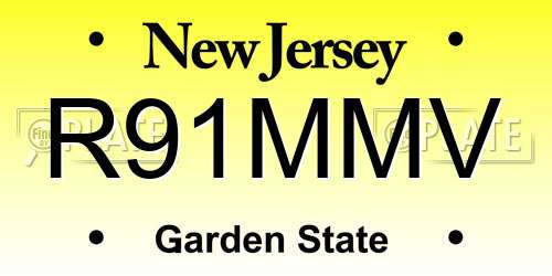 R91MMV New Jersey License Plate