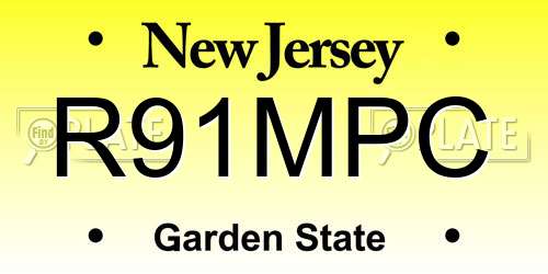R91MPC New Jersey License Plate