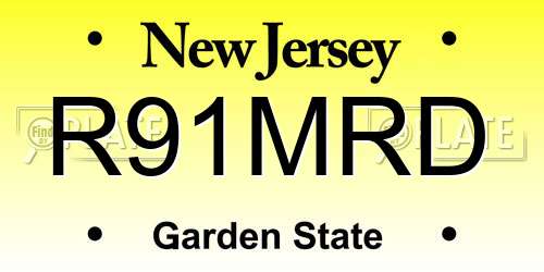 R91MRD New Jersey License Plate