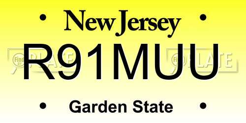 R91MUU New Jersey License Plate