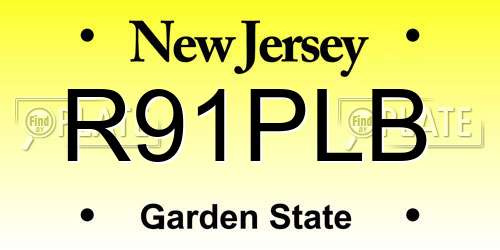 R91PLB New Jersey License Plate