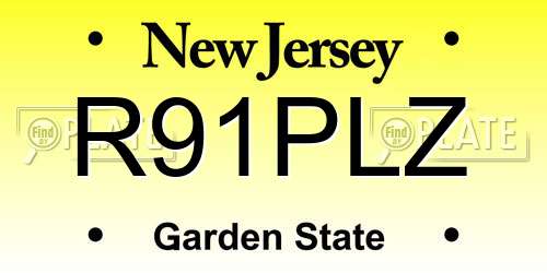 R91PLZ New Jersey License Plate