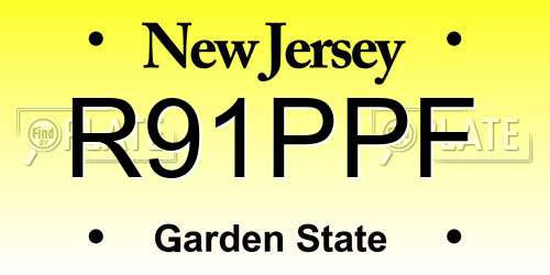 R91PPF New Jersey License Plate