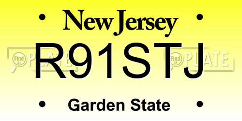R91STJ New Jersey License Plate