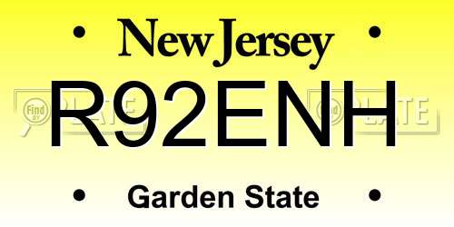 R92ENH New Jersey License Plate