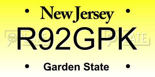 R92GPK New Jersey License Plate