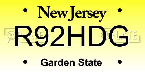 R92HDG New Jersey License Plate