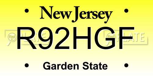 R92HGF New Jersey License Plate