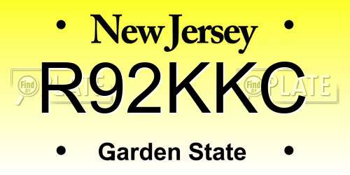 R92KKC New Jersey License Plate