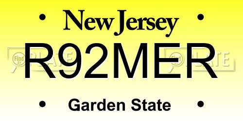R92MER New Jersey License Plate