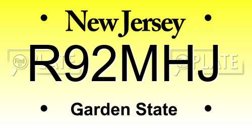 R92MHJ New Jersey License Plate