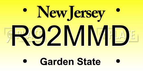 R92MMD New Jersey License Plate