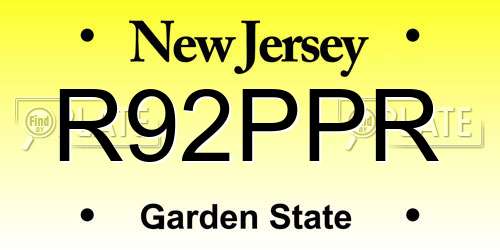 R92PPR New Jersey License Plate