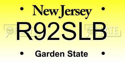 R92SLB New Jersey License Plate