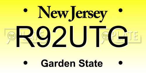 R92UTG New Jersey License Plate