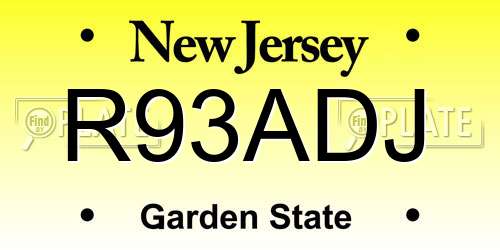 R93ADJ New Jersey License Plate