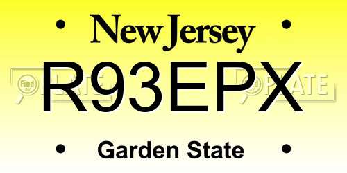 R93EPX New Jersey License Plate