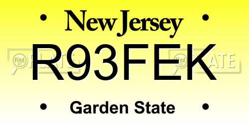 R93FEK New Jersey License Plate