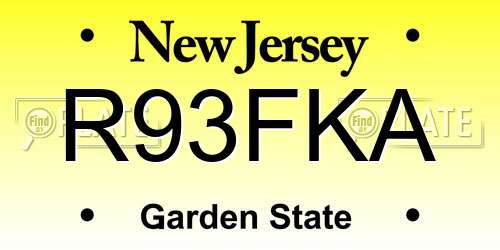R93FKA New Jersey License Plate