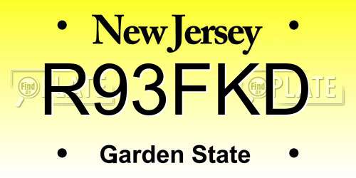 R93FKD New Jersey License Plate