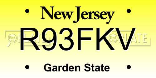 R93FKV New Jersey License Plate