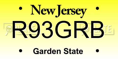 R93GRB New Jersey License Plate