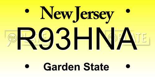 R93HNA New Jersey License Plate