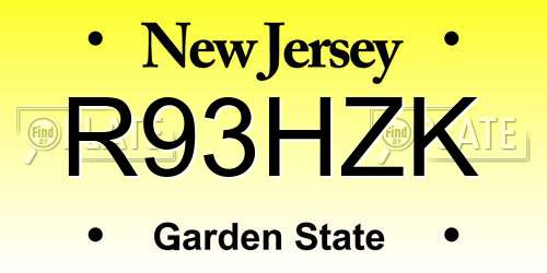 R93HZK New Jersey License Plate