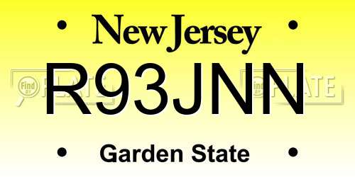 R93JNN New Jersey License Plate