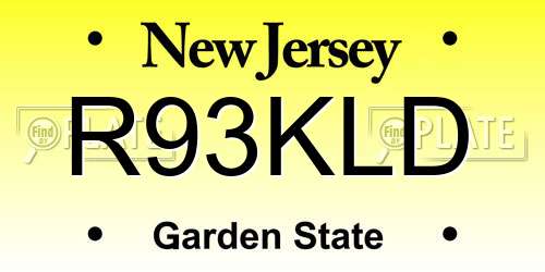 R93KLD New Jersey License Plate