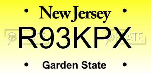 R93KPX New Jersey License Plate