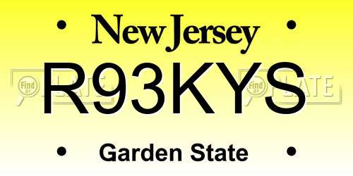 R93KYS New Jersey License Plate
